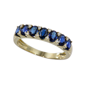 K18YG サファイア ダイヤ リング SA 約1.35ct D 約0.03ct