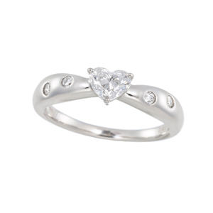 PT950Dカラーダイヤモンド&ダイヤドットリング D約0.50ct(D SI2)D約0.08ct