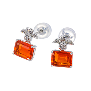 PT950 ファイアオパール ブラウンダイヤ ピアス FO 約2.00ct BRD 約0.12ct 