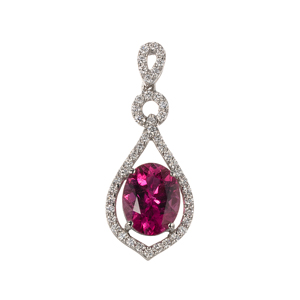 PT950 ルベライト ダイヤ ペンダントトップ RT 1.59ct D 0.26ct
