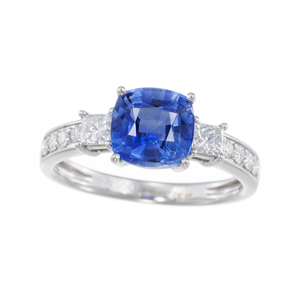 PT950 スリランカ産サファイア ダイヤ リング SA 2.237ct D 0.49ct