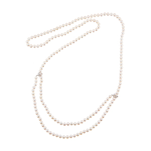 SV アコヤ真珠(輝夜) ロングネックレス P 約6.5mm 全長 約133cm PK付