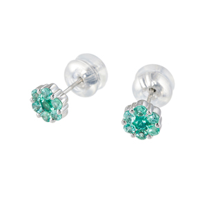 PT950 ザンビア産エメラルド ピアス EM 約0.46ct