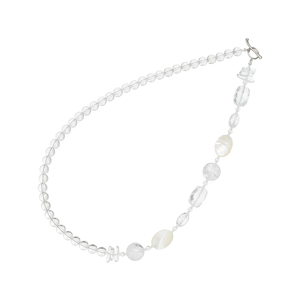SV クォーツ 白蝶貝 ネックレス QU 約240.00ct