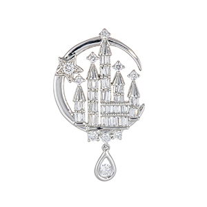 PT950 ダイヤモンド Castle ペンダントトップ D 約0.45ct 