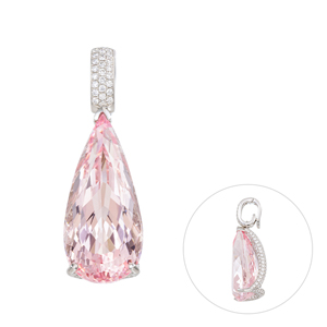 PT950 モルガナイト ダイヤ ペンダントトップ MOR 22.02ct D 1.40ct 