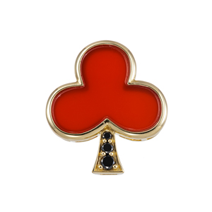 K18YG カーネリアン ブラックダイヤ(トリート) クラブマーク ペンダントトップ