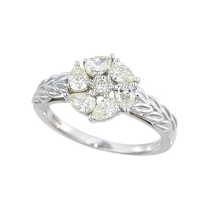 PT950 ダイヤモンド サークルオブペタルズ リング D 約0.60ct