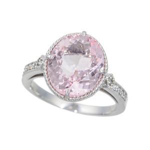 PT900 モルガナイト ダイヤ リング MOR 約4.00ct D 約0.09ct