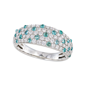 PT950ブラジル産パライバトルマリンダイヤリングPRT約0.30ctD約0.60ct