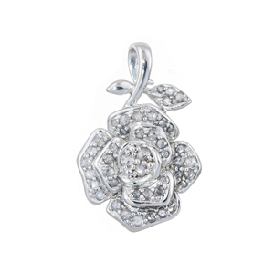 PT950 ローズカットダイヤモンド ローズ ペンダントトップ D 約0.30ct