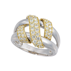 PT950/K18YG ダイヤモンド リング D 約0.75ct