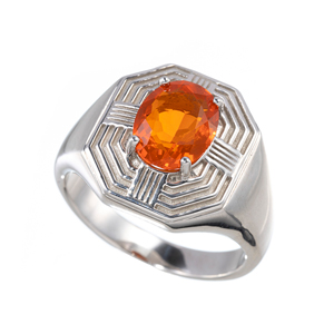 パラジウムシルバー950 ファイアオパール リング FO 約1.00ct