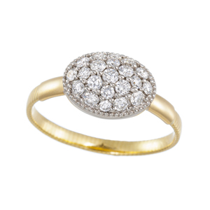 PT950/K18YG ダイヤモンド アジャストリング D 約0.30ct 8～15号