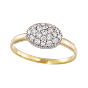 PT950/K18YG ダイヤモンド アジャストリング D 約0.30ct 15～23号