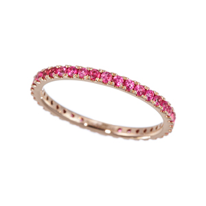 K18PG アヤナスピネル フルエタニティー ピンキーリング SP 約0.35ct