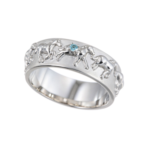 PT990ブラジル産パライバトルマリン馬九行駆フルエタニティーリング 