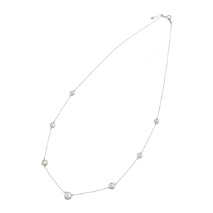 PT950/PT850 メキシコオパール ステーションネックレス OP 約1.50ct