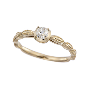 K18CG オールドマインアンティークカットダイヤモンド(リリーダイヤカット) リング