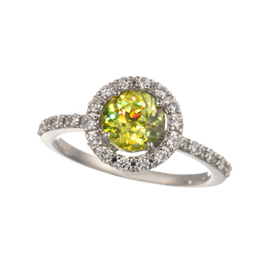 PT950 スフェーン ダイヤ リング SH 約1.00ct D 約0.30ct