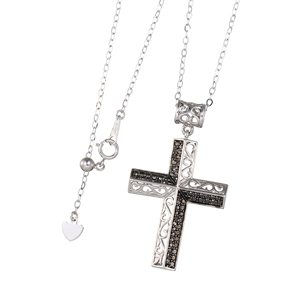 パラジウムシルバー950 ブラックダイヤモンド(トリート) ネックレス BLD 約0.65ct
