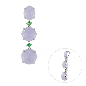 PT950 ラベンダーヒスイ ツァボライト ダイヤ ペンダントトップ 