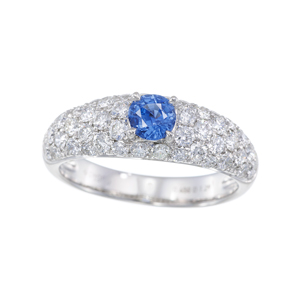 PT950 ベトナム産コバルトスピネル ダイヤ リング SP 0.450ct D 1.29ct