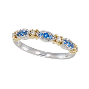 PT950/K18YG アウイナイト ダイヤ リング HA 約0.05ct D 約0.03ct