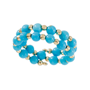 K18YG スリーピングビューティーターコイズ(スタビライズ) フリーリング 8～18号