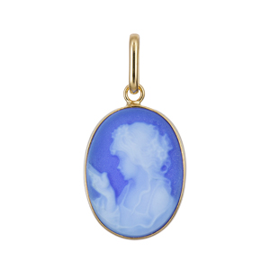 K18YG メノウカメオ ペンダントトップ カメオ 約16×12mm