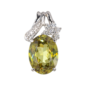 PT950 スフェーン ダイヤ ペンダントトップ SH 約2.30ct D 約0.07ct