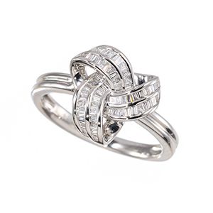 PT950 ダイヤモンド トリノット リング D 約0.20ct