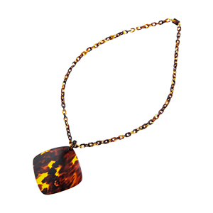 本べっ甲 ひし形 チェーンネックレス