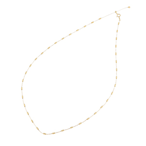 K18YG クロスカットシリンダー ステーション ロングネックレス 長さ:約60cm重量:約2.4g