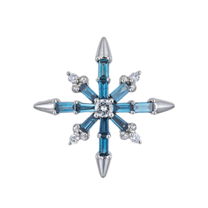 PT950 ブルーダイヤモンド(トリート) & ダイヤ Twinkle ペンダントトップ BD 約0