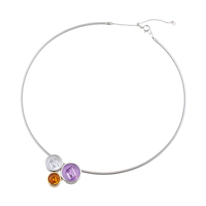 PT950/K18YGフィリップ・ムンシュタイナーアメシストロッククリスタルシトリンネックレス