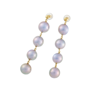 K18YG奄美大島産マベパールピアスP約10.0mm