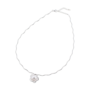 SV淡水真珠ナチュラルホワイトカラーウェーブネックレスP約12.0mm約45cm