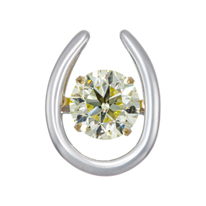 PT900/K18YGダイヤモンドダンシングストーンペントップD約1.00ct