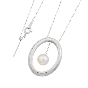 SV アコヤ真珠 デザインネックレス P 約8.5mm 約50cm