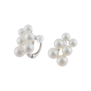 SV 越物 アコヤ真珠 無調色 フェザータッチイヤリング P 約4.0-6.0mm