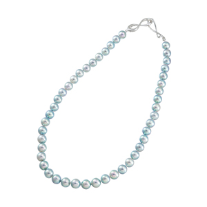 SVナチュラルブルーアコヤ真珠(青藍)ネックレスP約9.0mm