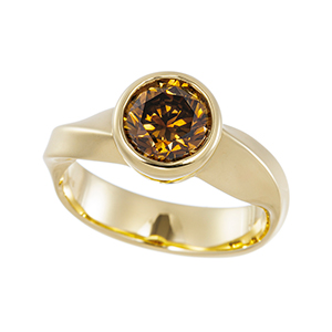K18YG ブラウンダイヤモンド リング BRD 約2.00ct