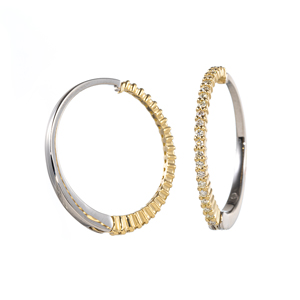 PT950/K18YG ダイヤモンド ピアリング D 約0.26ct