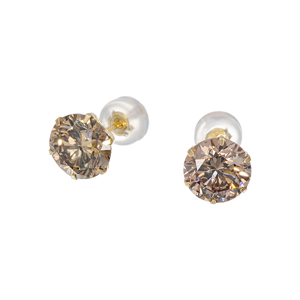 GSTV K18YG ブラウンダイヤモンド ピアス BRD 約3.00ct