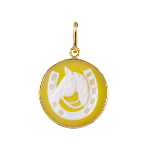 K18YG メノウカメオ ペンダントトップ カメオ 約16×16mm