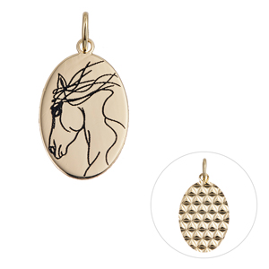 K18YG 馬 リバーシブル ペンダントトップ 約0.5g