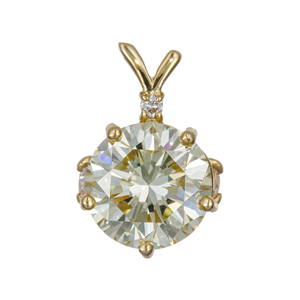 K18YGライトイエローダイヤ＆ダイヤペントップYD1.098ct(VS1GOOD)D0.06ct