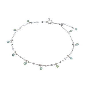 PT850 グリーンサファイア ブリオレットカット ステーション ブレスレット