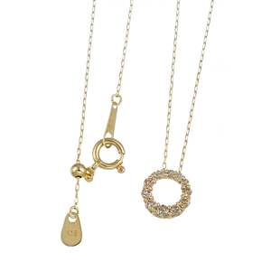 K18YGブラウンダイヤモンドネックレスBRD約0.20ct